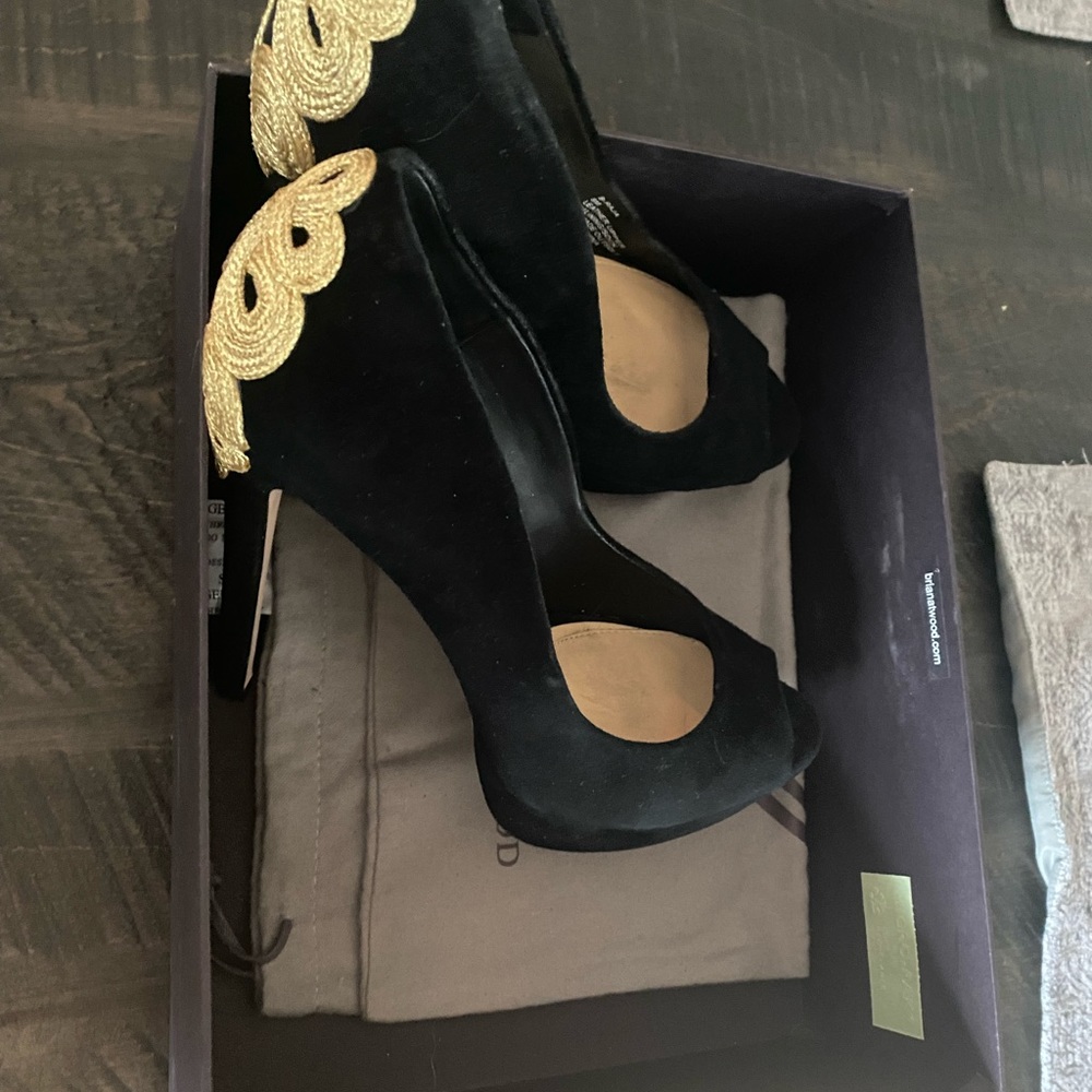 Black peep toe heels- size 8